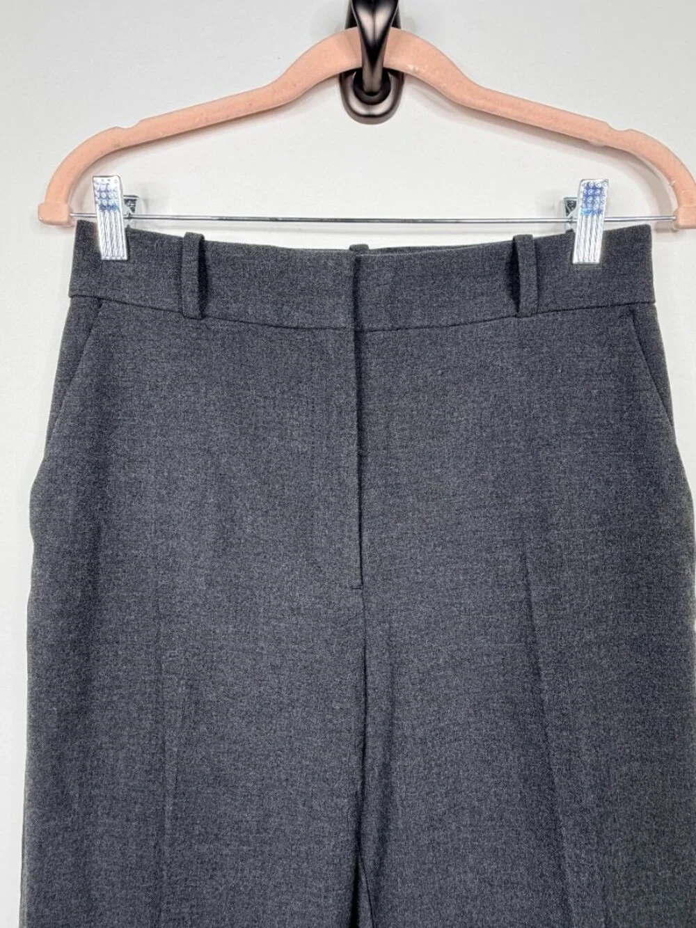 2/$30 H&M High Rise Creased Dress Pant Heather Dark Gray 4 #A3879